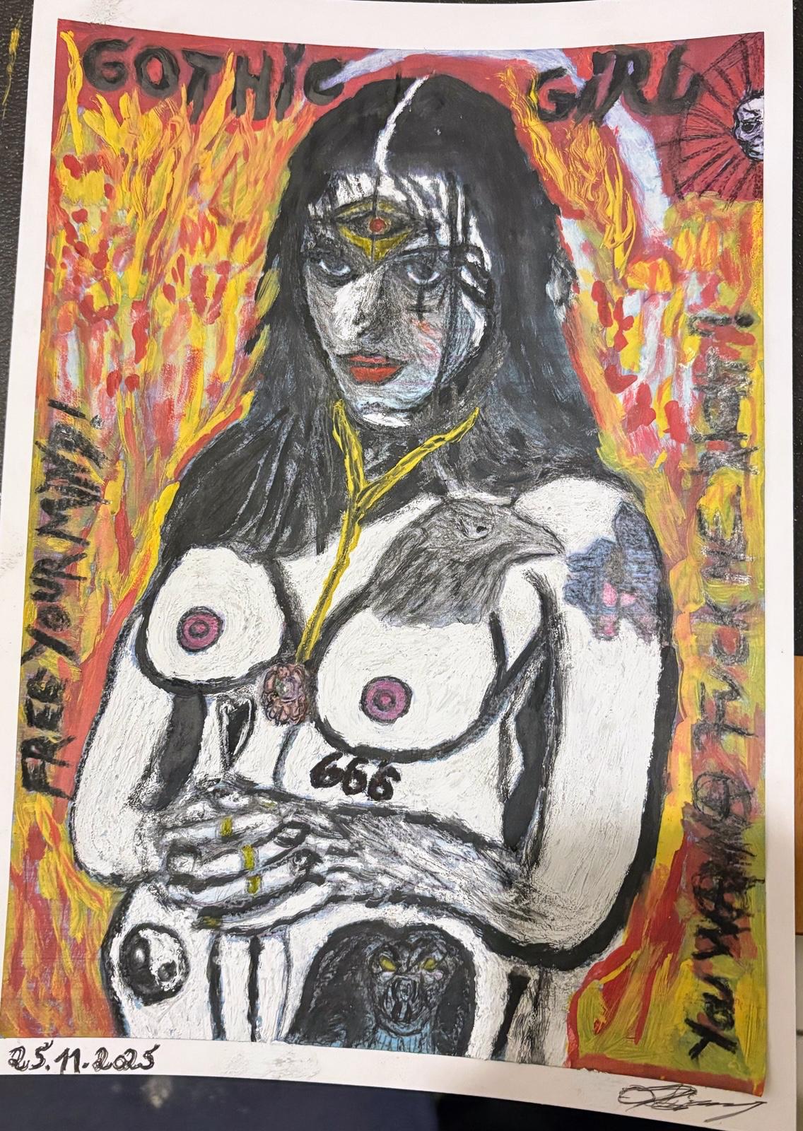 Œuvre artistique « GOTHIC GIRL » –  réalisée en , galerie d'art, peinture, photographie et créations artistiques